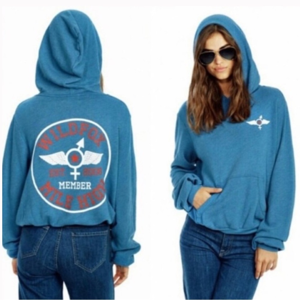 Wildfox Blue Mile High Club Aviator Hoodie for Women